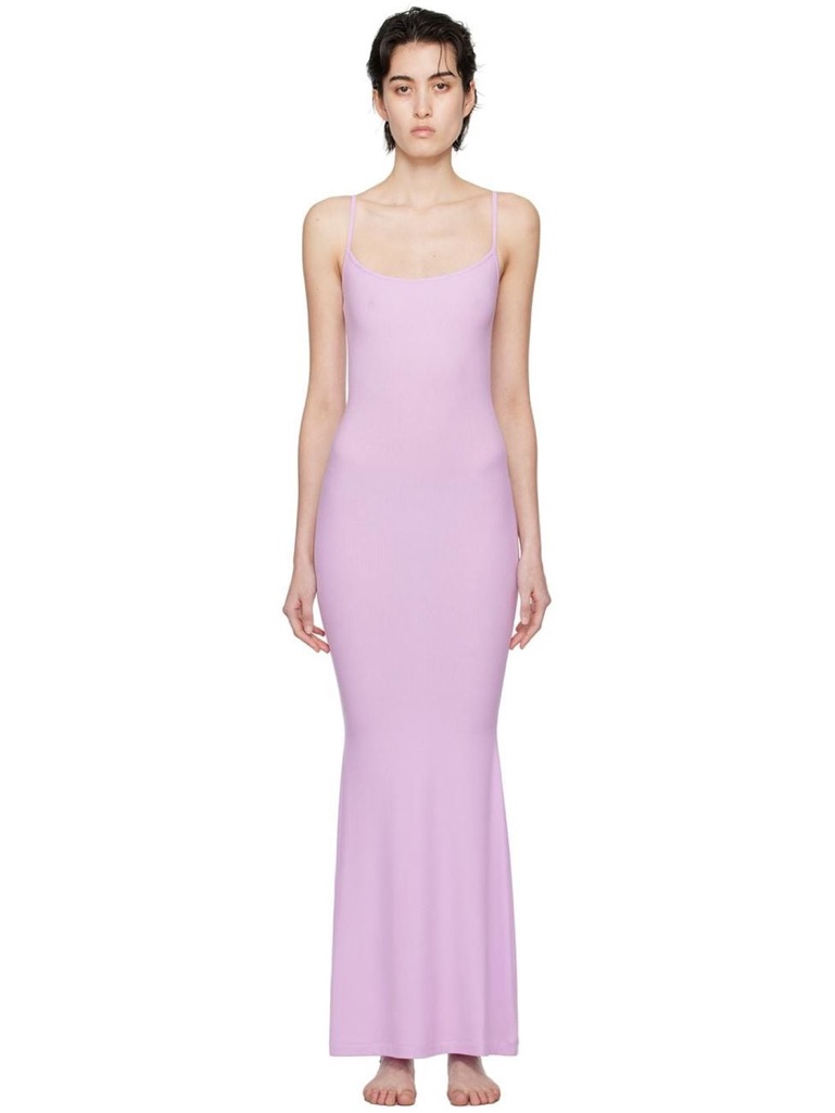 Skims Soft Lounge Long Slip Maxi Dress Pink Xl Spaghetti Strap